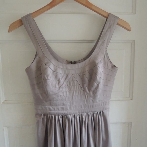 BCBGeneration Silver Gray Cocktail Party Dress Stitched Bodice 2 - Picture 4 of 10